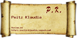 Peitz Klaudia névjegykártya